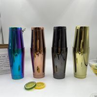 Shaker Boston professionnel réutilisable en acier inoxydable de qualité alimentaire, poli miroir, argenté, capacité 750 ml, luxe pour bar