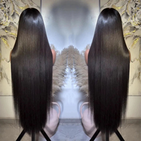 Peluca de Cabello Humano Virgen Vietnamita sin Pegamento de 30-40 Pulgadas, Peluca Frontal de Encaje HD Completo 13x6 para Mujeres Negras