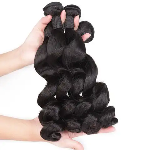 Vendeur en gros de cheveux humains alignés sur la cuticule complète, cheveux humains naturels 100%, livraison gratuite extension de cheveux péruviens à vagues lâches