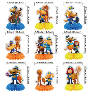 Décorations pour <span class=keywords><strong>anniversaire</strong></span> et Noël des garçons, rentrée scolaire, 9 pièces, thème de film chien détective, papier nid d'abeille, couleur personnalisée - Product Image 4