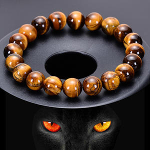 Europeus e americanos Pedra Natural Pulseira Artesanal Bead Único Círculo Yellow Tiger <span class=keywords><strong>Eye</strong></span> Pulseira Atacado - Product Image 1