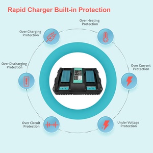 2-Port 6A Output Current Replacement for Mak Tas 14.4v <strong>18v</strong> <strong>Battery</strong> <strong>Charger</strong> for Cordless Drill Power Tool DC18RD Bl1830 Bl1430 - Product Image 6
