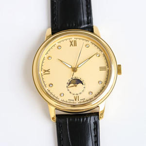 Classic Moon Phase Aesthetic Sapphire Crystal Automatic Mechanical <b>Watch</b> Stainless Steel <b>Case</b> Genuine Leather Strap 10 Bar <b>Watch</b> - Product Image 2