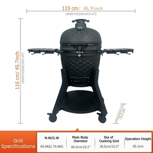 Parrilla Kamado Joe de Cerámica y Carbón AUPLEX, <span class=keywords><strong>Asador</strong></span> de Carbón <span class=keywords><strong>para</strong></span> Cocinar al Aire Libre en Jardín o <span class=keywords><strong>Patio</strong></span> - Product Image 2