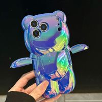 Coque de téléphone en TPU transparente anti-chute personnalisée motif petit ours pour iPhone 18 Pro Max et iPhone 17