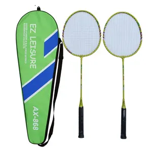 Özelleştirilmiş ucuz 2 oyuncu Badminton raketleri yedek Set