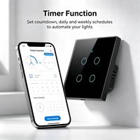 Interrupteur tactile intelligent UBARO Eu Tuya Zigbee 10A avec panneau en verre, commande à distance par application, nécessite un fil neutre, compatible avec Alexa et Alice Voice