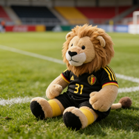Peluche Lion de Football Personnalisée en Coton avec Numéro et Nom – Prise en Charge OEM/ODM – Excellent Cadeau pour les Amateurs de Football et Anniversaires
