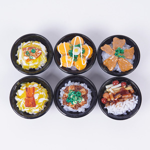 Realistic food-themed rice bowl pendant, <b>fun</b> food toy <b>bag</b>/keychain charm, dropshipping available, 6.5cm curry rice. - Product Image 2