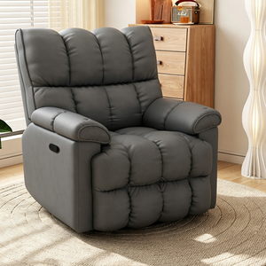 Fauteuil d'appoint rembourré en tissu crème, dossier haut, pivotant et inclinable, pour salon ou coin lecture - Product Image 2