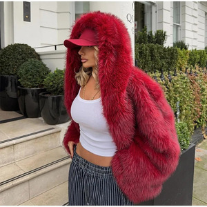 Veste chaude d'automne et d'<span class=keywords><strong>hiver</strong></span>, grand col, capuche, fausse fourrure, <span class=keywords><strong>manteau</strong></span> en fourrure moelleuse pour femmes, veste <span class=keywords><strong>grande</strong></span> <span class=keywords><strong>taille</strong></span> - Product Image 3