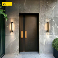 Porte d'entrée de villa à double battant en aluminium moulé de Zhejiang, anti-effraction, pour appartement et maison individuelle, design minimaliste, personnalisable
