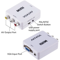 Adaptor konverter VGA ke RCA, konverter VGA ke AV 1080P Video HD VGA2AV untuk PC Notebook TV HD