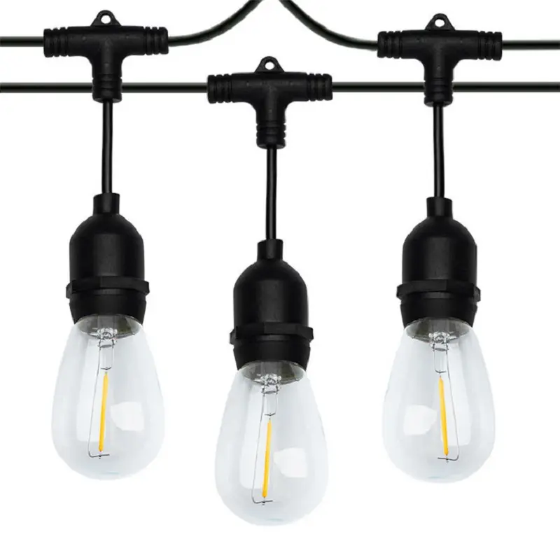 15 LEDs warme weiß 2700K außen string licht vintage edison S14 Filament LED Bulb für party hochzeit