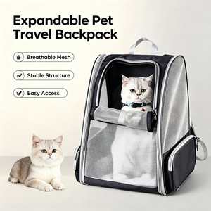Breathable Mesh Pet <b>Backpack</b> Carrier Oxford Soft Sided Pet Travel <b>Backpack</b> for <b>Cats</b> Dogs Portable Outdoor Pet Carrier <b>Backpack</b> - Product Image 2