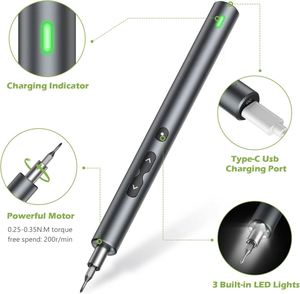 Tournevis électrique sans fil de précision 28 en 1, type stylo, portable, pour bricolage domestique, outil pour jouets, personnalisable, OEM, mini tournevis manuel - Product Image 2