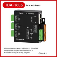 Transmisor de Peso Digital Analógico de Seis Canales Ouluda TDA-16C6, Amplificador de Señal, Aleación de Aluminio, RS-232/485/EtherCAT