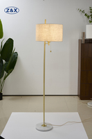 Lámparas de Pie LED Modernas OEM con Base E27, Pantalla de Tela Metálica Dorada, Luz Blanca Cálida Suave, Decoración para Sala de Estar de Hotel