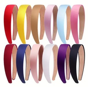 Wholesale Top-selling Custom Logo Multi-Functional All Seasons Beautiful Colorful Non-Slip Satin <b>Headbands</b> for Women Hair - Product Image 2