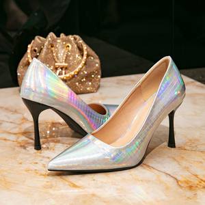 Le 2025 estate nuove scarpe da donna a punta, scarpe singole professionali argentate, a bocca bassa, Sexy ed eleganti - Product Image 5