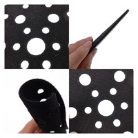 Tampon de protection en peluche anti-vibration auto-adhésif noir de 6 pouces à 25 trous pour ponceuse pneumatique à sec