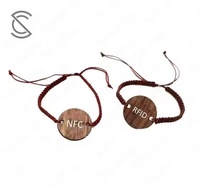Pulsera de Pago con Etiqueta RFID NFC de Madera Ecológica, 13.56MHz, Impermeable, Personalizable para Hoteles y Resorts