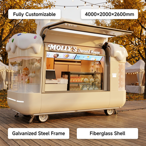 Food Truck Mobile Certificato CE in Vendita, Carretto per Gelati, Dolci e Hot Dog, in Vetroresina e Acciaio Zincato - Product Image 4