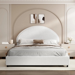 Meubles <span class=keywords><strong>de</strong></span> chambre à coucher modernes, taille Queen/King, cadre <span class=keywords><strong>de</strong></span> <span class=keywords><strong>lit</strong></span> en <span class=keywords><strong>bois</strong></span> rembourré en bouclette avec mousse haute densité et tête <span class=keywords><strong>de</strong></span> <span class=keywords><strong>lit</strong></span>, taille double - Product Image 1