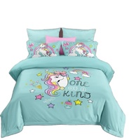 Belle literie mignon 3D numérique licorne housse de couette ensemble de literie 100% Polyester fille literie Collection bas quantité minimale de commande ensemble de linge de lit