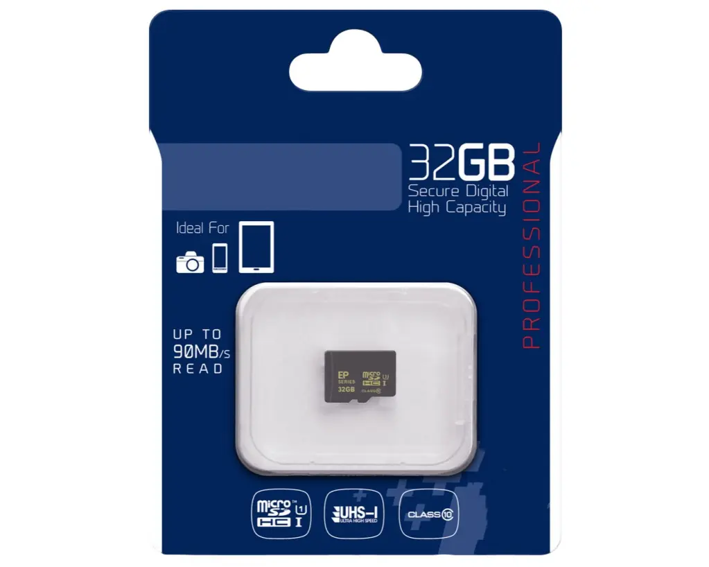 Benutzer definierte Form Drei Seiten gefaltete Blister verpackung Micro Sd Speicher karte Großhandel Sliding Blister Card Verpackung