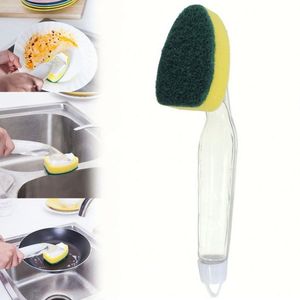 2021 piatto Strumento di Lavaggio Dispenser di Sapone Maniglia Riutilizzabile Ciotole di Pulizia Pennello Spugna Per La Cucina Attrezzi Puliti - Product Image 6