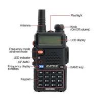 Penjualan Terbaik CE dual-band ham interkom jarak jauh uv 5r uv5r 5w 8w radio dua arah walkie talkie