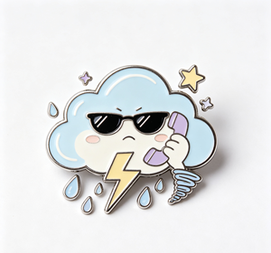 Custom Enamel Metal <b>Pin</b> Cartoon Cloud Lightning Star <b>Badge</b> for Gift Apparel Decoration - Product Image 1