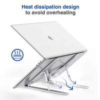 Support pliable ergonomique pour ordinateur portable, étagère de radiateur de bureau en métal, support d'ordinateur pliable à dissipation thermique pour ordinateur portable