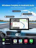 Caméra de tableau de bord sans fil 2.5/4K 9 "Portable Carplay Android Auto Stereo 1080p Caméra de recul GPS Navi Mirror Link Voice Car Black Box