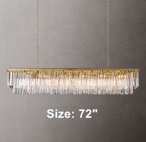 Lustre rectangulaire moderne en cristal et métal doré de luxe pour hôtel, villa, salle à manger, îlot de <span class=keywords><strong>cuisine</strong></span> - Product Image 6