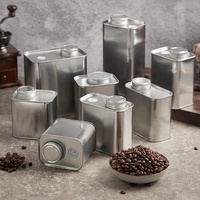 Boîte en fer blanc carrée de 80-500g pour emballage de boissons, thé, aliments, matcha, café en grains, bonbons, avec valve, vide et scellée, vente en gros Chine