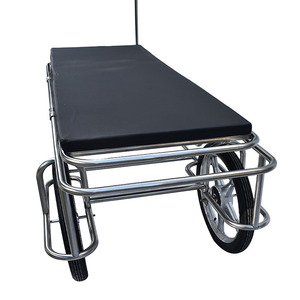 Swiss Franc Stainless Steel Stretcher <b>Trolley</b> 2000*650*750 Patient Transfer Cart With Large And Small Wheels - Product Image 2