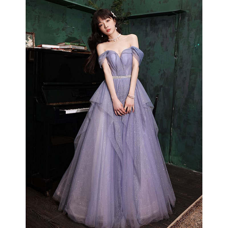 On Sale Korean Style Prom Dress Natural Waistline Design | Alibaba.com