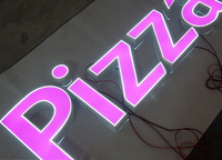 Letrero de Acrílico con Iluminación LED 3D Personalizado, para Uso Comercial en Exteriores, Empresas, Edificios, Autos, Bares, con Control Remoto y Fuente de Alimentación de CC
