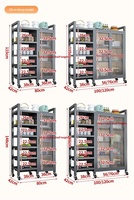 Étagères de cuisine avec grille et portes pour le rangement anti-poussière des légumes, des fruits, des pots, des bols et des armoires de rangement