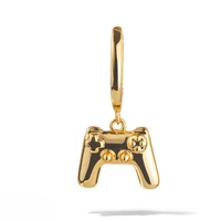 Nouveau pendentif en acier inoxydable plaqué or 18 carats avec zircon, en forme de raquette/slot machine, avec chaîne ajustable pour NV20101.
