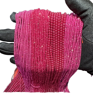 New Product Synthetic <strong>Ruby</strong> Cut Round Bead <strong>String</strong> Premium Jewelry Accessories with Stone Beads - Product Image 1