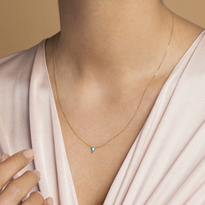 Trendy Stone <strong>Necklaces</strong> for Women Fine Chains Gold Plated Triangle Shape Blue <strong>Turquoise</strong> <strong>Necklace</strong> - Product Image 5