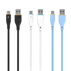 出厂价 彩色高强度编织 USB Type-C 转 USB-A 5A 快速充电 100W PD 3.0 数据线 适用于 IOS 设备 - Product Image 2