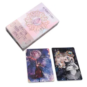 Factory Printing Colorful Crystal Moon Mystic Oracle Tarot Card Custom Your Own Logo Astrology Paper Tarot Cards