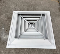 Diffuseur d'air carré en aluminium commercial pour système de ventilation et de climatisation HVAC