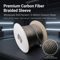 YIVO XSSH OEM en Stock, Funda Elástica de Fibra de Carbono Negra Trenzada de Múltiples Diámetros para Organización de Cables de Alimentación de Altavoces AV