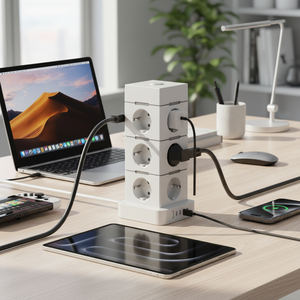NOUVEAU Multiprise tour <span class=keywords><strong>Suoma</strong></span> Corée/Allemagne CE KC à 12 prises avec câble d'alimentation multiple et ports USB-A 1USB-C PD25W - Product Image 5