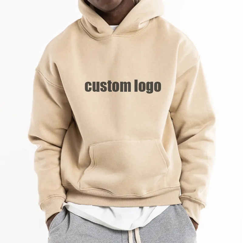 Flexibele Custom Populaire Merk Dezelfde Oversized Hoodie Borduurwerk Logo Bladerdeeg Print Mannen Streetwear Hoodie
